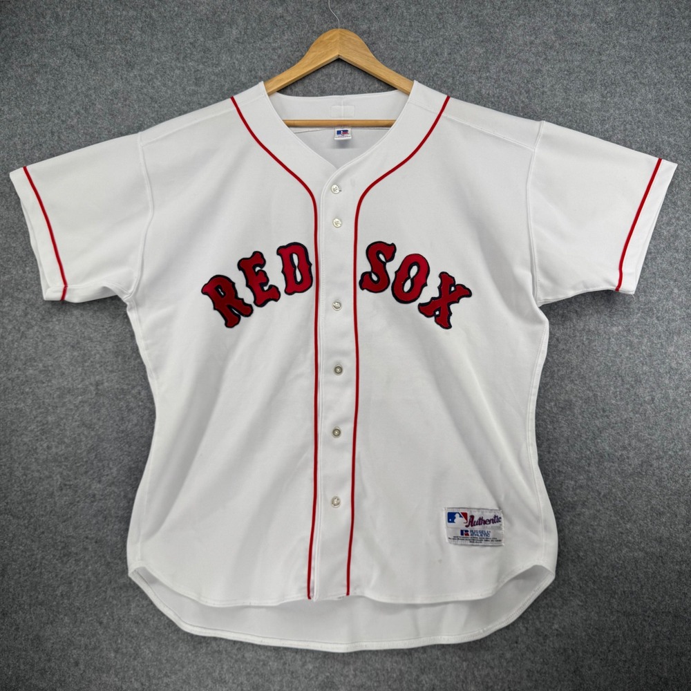 Vintage Russell Athletic Boston Red Sox Jersey Mens 52 3XL White Ted Williams 9